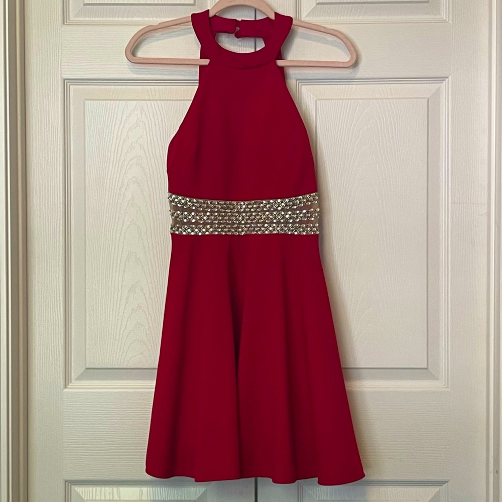 B Darlin Red Cocktail Dress Size 3/4